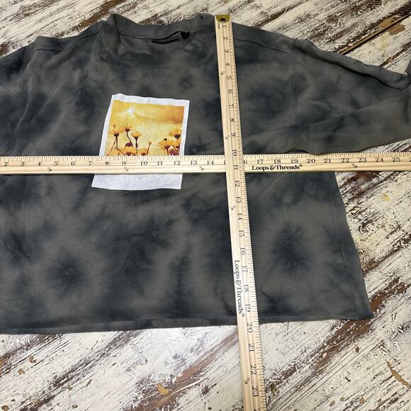 Polaroid Sweatshirt Women Extra Small Green Tie Dye Crew Neck Long Sleeve Casual - Picture 8 of 11
